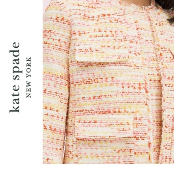 Kate spade New York Tweed Open Front Blazer Jacket, Size 10 - Picture 12 of 15